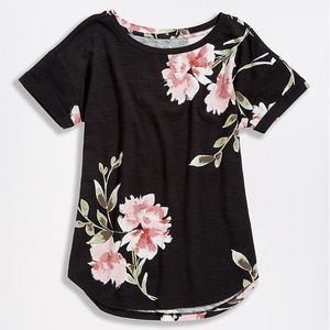 Maurices Floral drop shoulder tee
